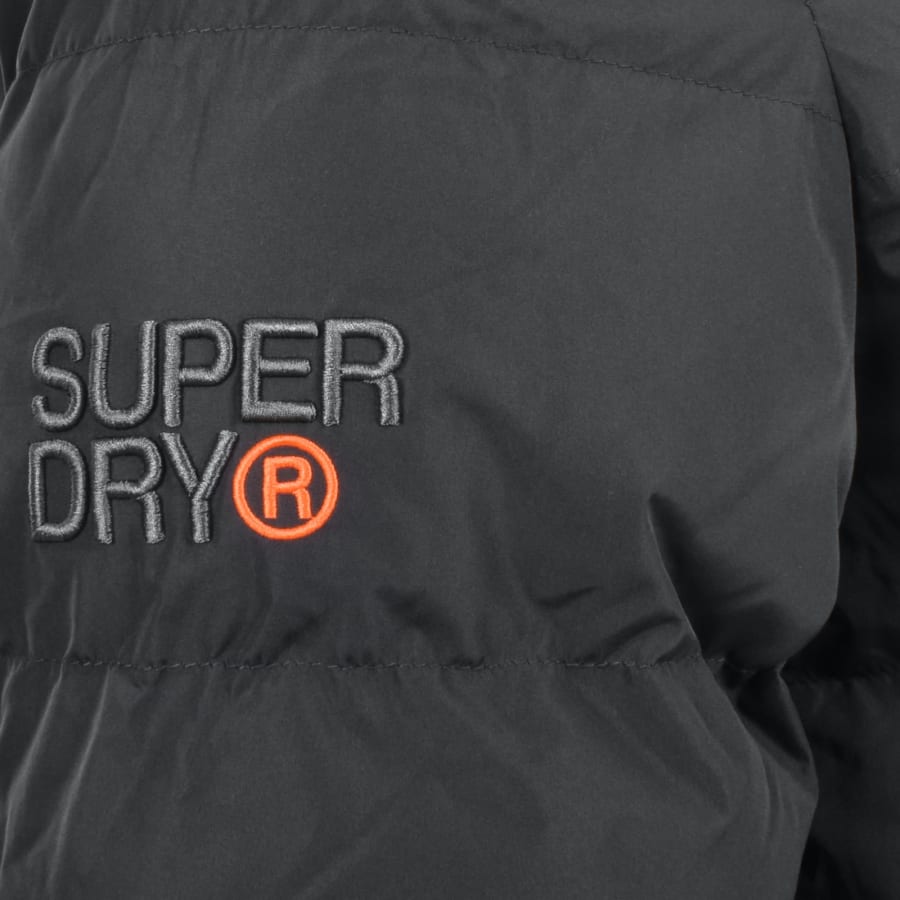 Superdry Hooded Sports Puffer Jacket Grey